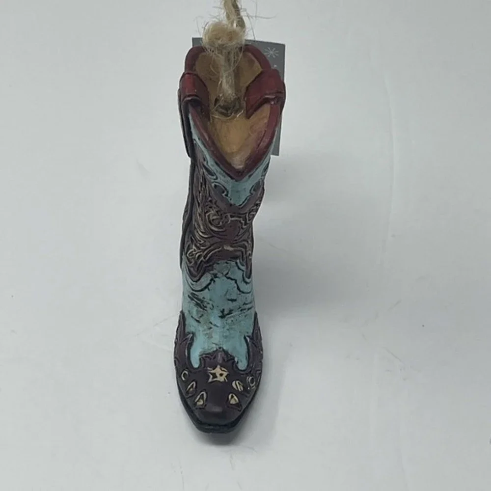 New Blue Cowboy Boot CHRISTMAS  ORNAMENT 3” Western Country Ranch  Cowgirl‎